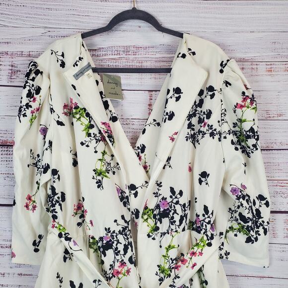 Danny and Nicole Maison Tara Floral Midi Dress Whimsy Fairy Garden Printed 22W - Picture 7 of 16